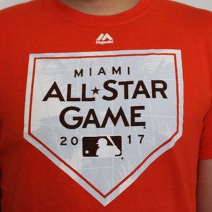 Men's Majestic Red 2017 MLB Miami All-Star Game Authentic T-Shirt